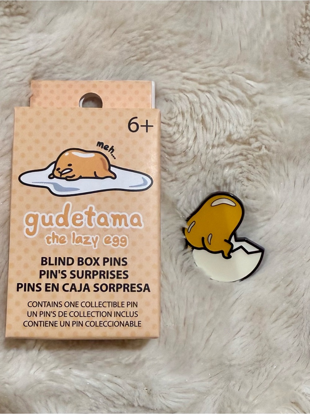Gudetama Yellow Enamel Pin - The Lazy Egg Collectible